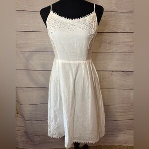 NWT White knee length detailed spring/summer dress